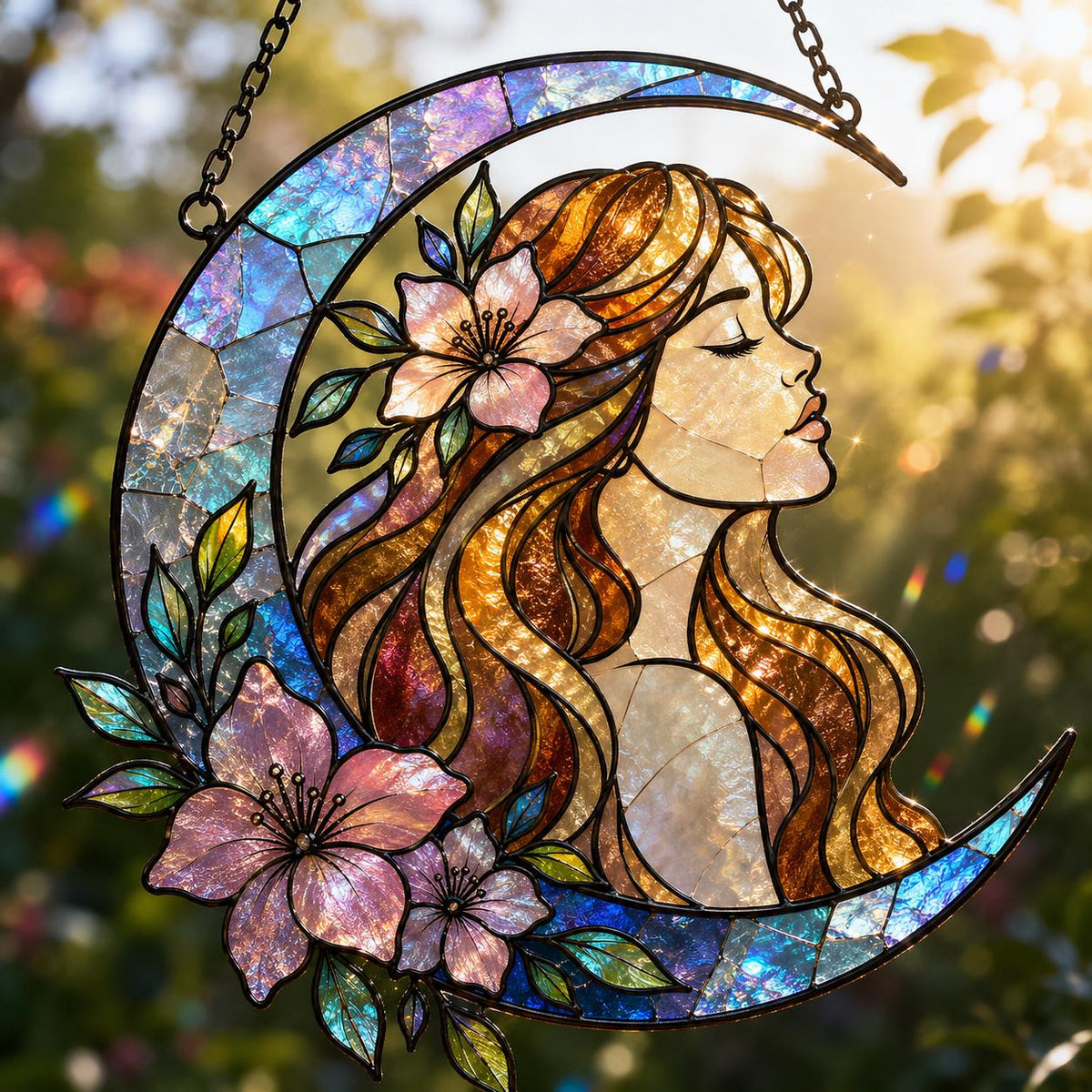 Moon Goddess Suncatcher - Acrylic Crescent Moon Window Hanging - image 3