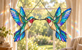 Hummingbird Couple Suncatcher - Acrylic Bird Window Hanging