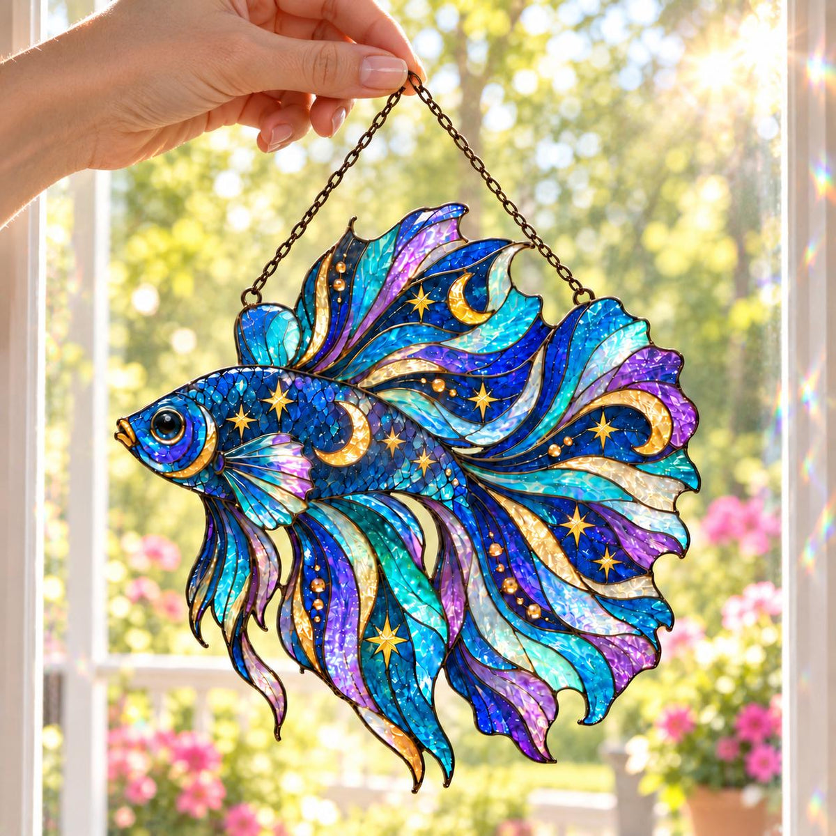 Celestial Betta Fish Suncatcher - Acrylic Fish Window Hanging - image 4