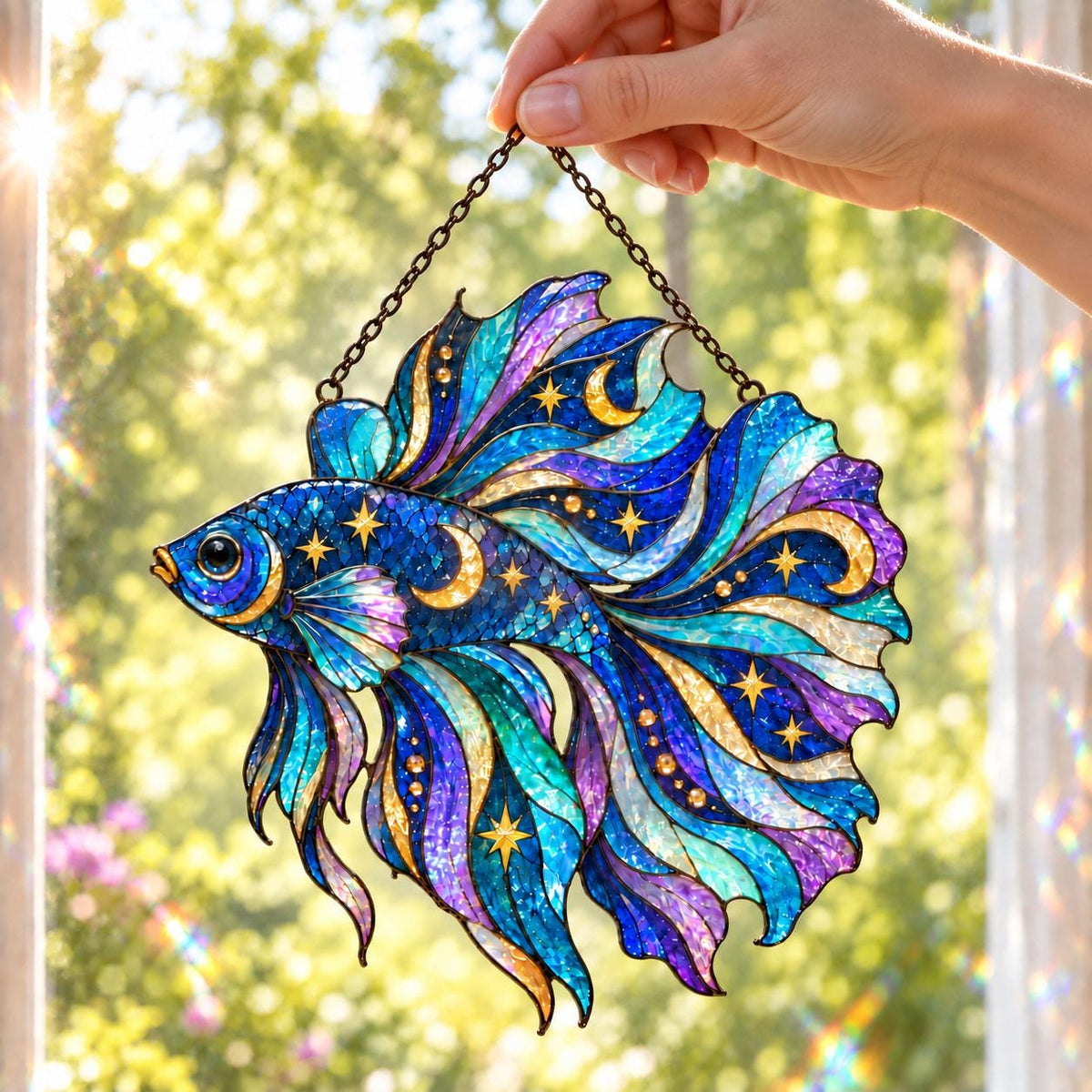 Celestial Betta Fish Suncatcher - Acrylic Fish Window Hanging - image 6