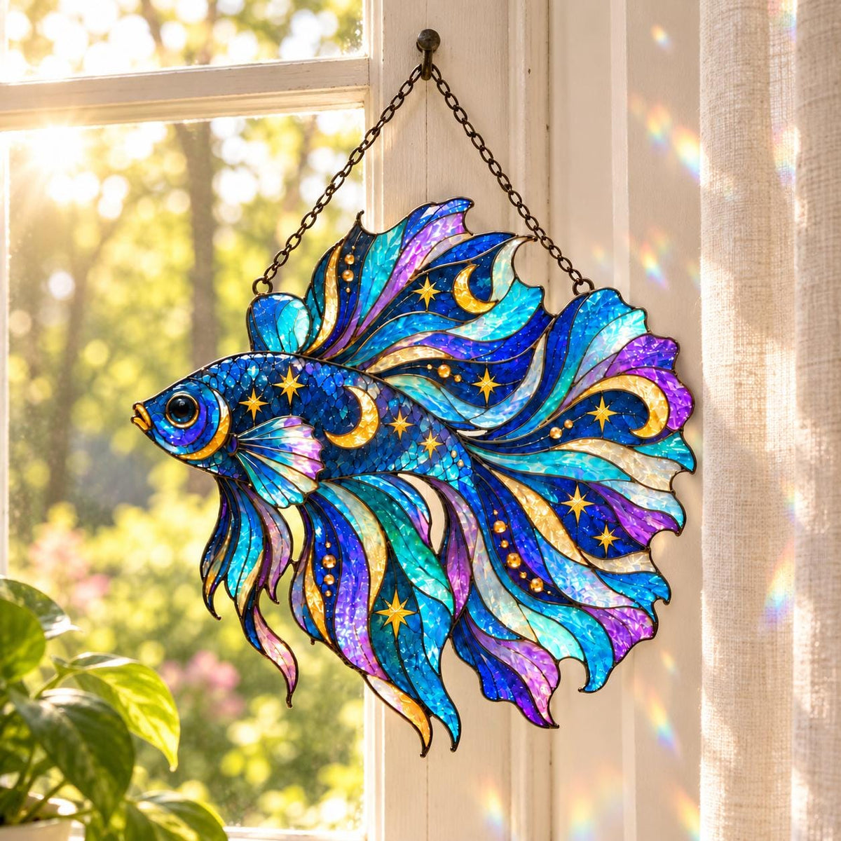 Celestial Betta Fish Suncatcher - Acrylic Fish Window Hanging - image 5