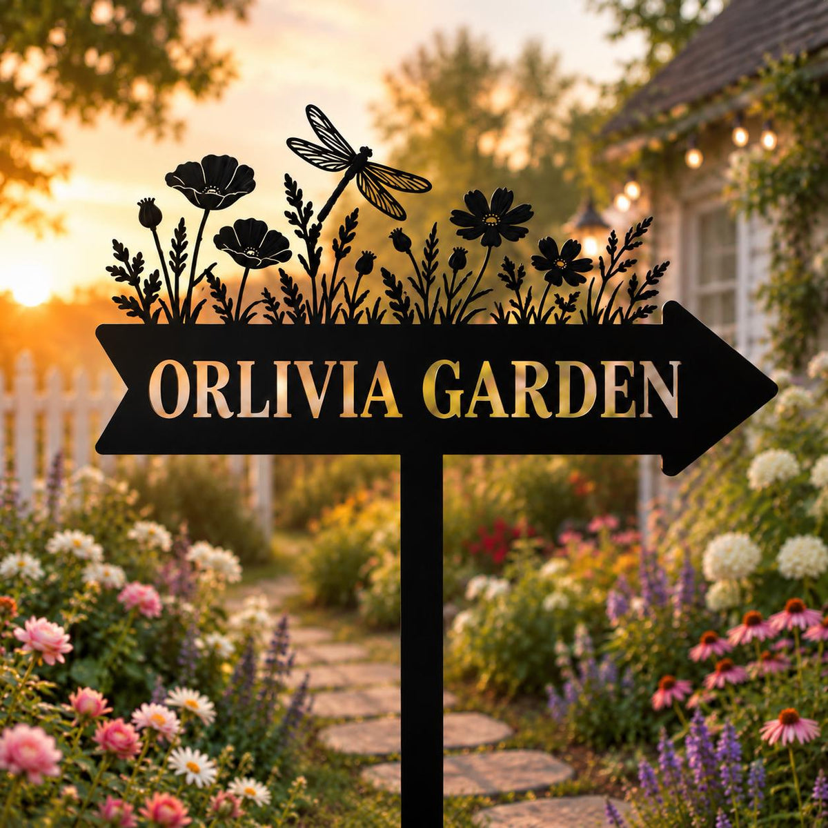 Dragonfly Garden Sign - Personalized Metal Garden Stake - image 4