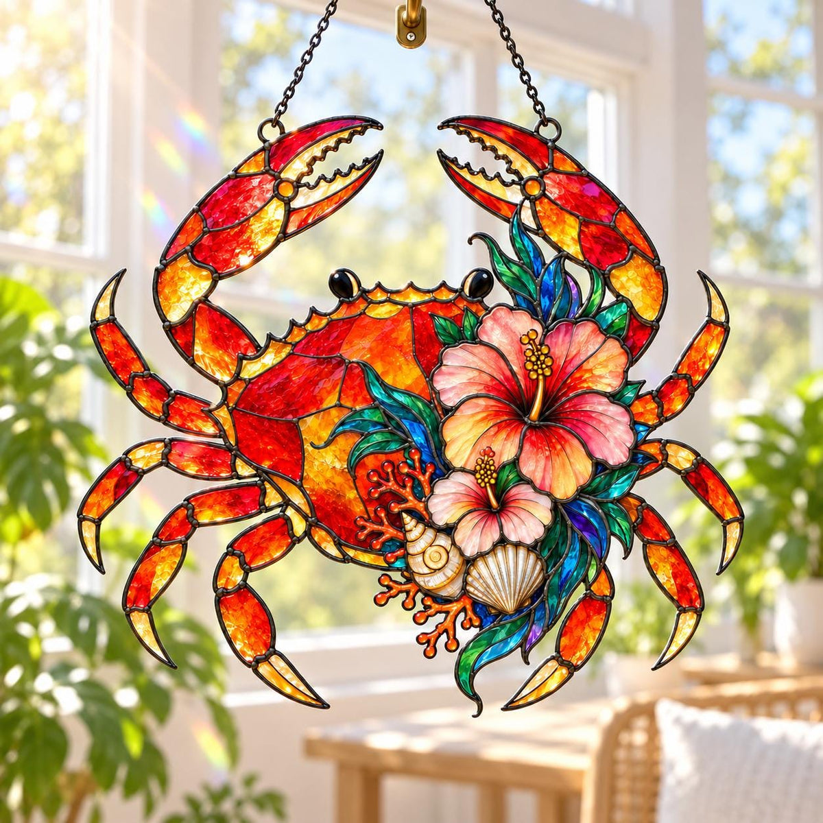 Crab Suncatcher - Coastal Acrylic Window Hanging - image 3
