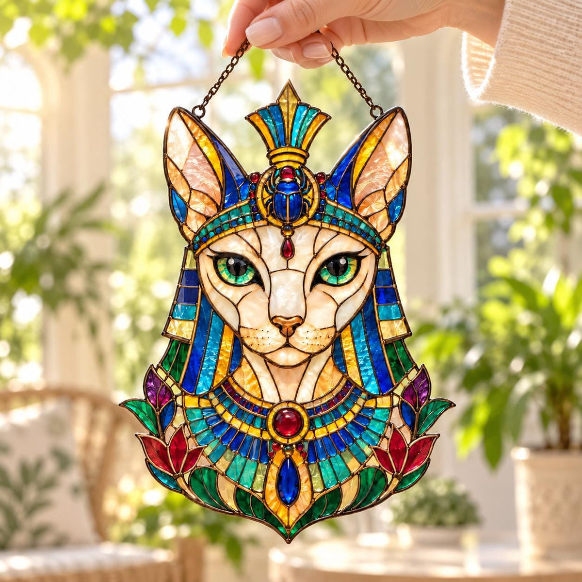 Egyptian Cat Suncatcher - Bastet Acrylic Window Hanging - image 2