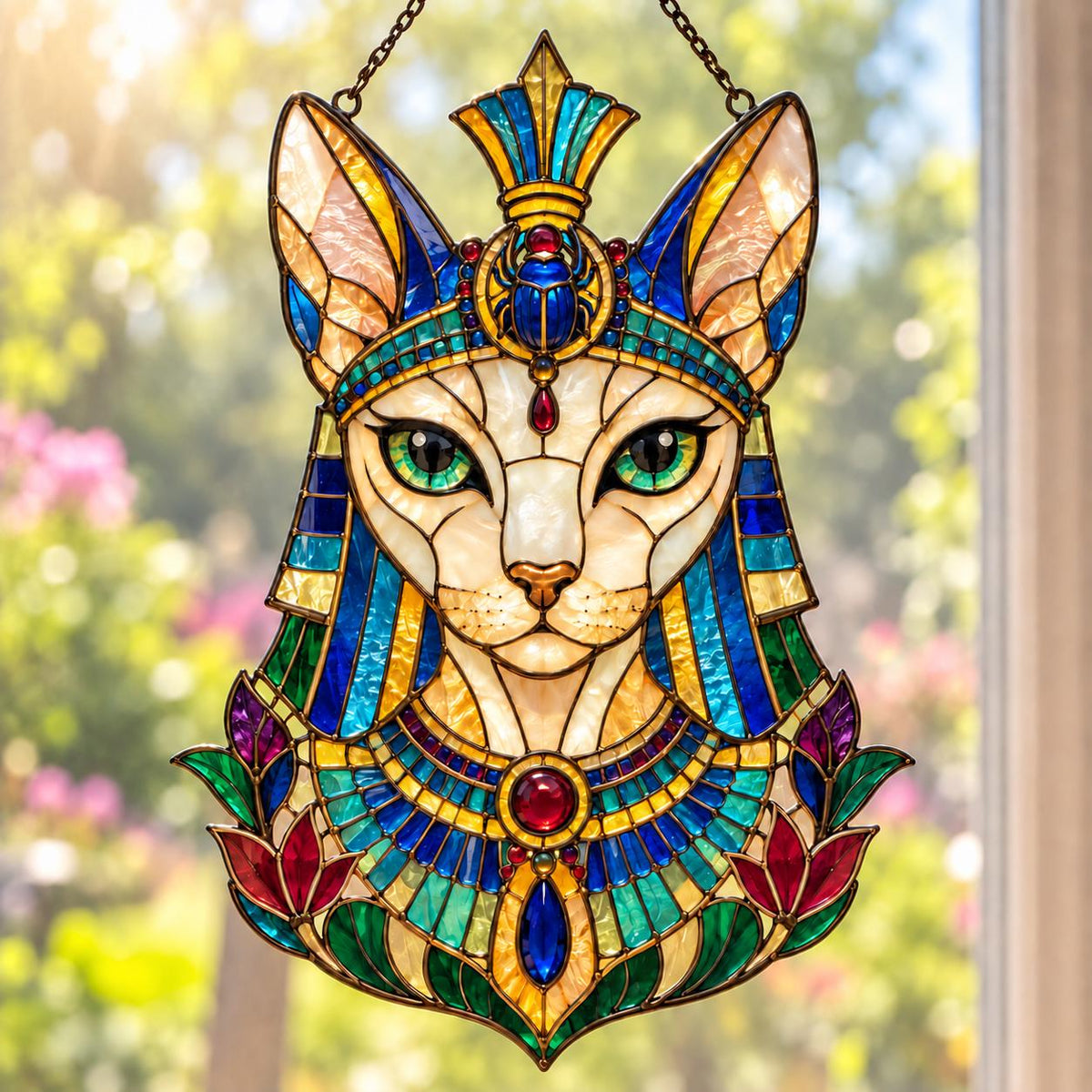 Egyptian Cat Suncatcher - Bastet Acrylic Window Hanging - image 3