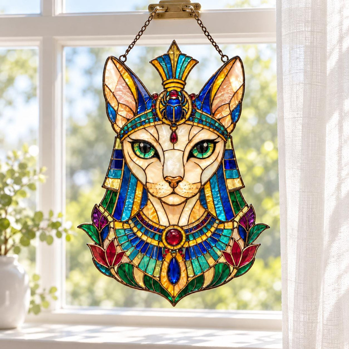 Egyptian Cat Suncatcher - Bastet Acrylic Window Hanging - image 5