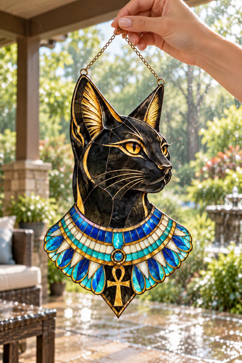 Bastet Cat Suncatcher - Acrylic Egyptian Cat Window Hanging - image 4