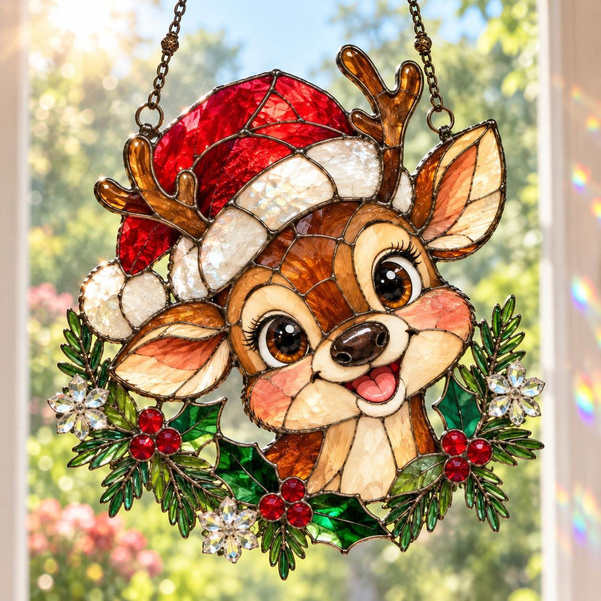 Christmas Reindeer Suncatcher - Acrylic Holiday Window Hanging - image 6