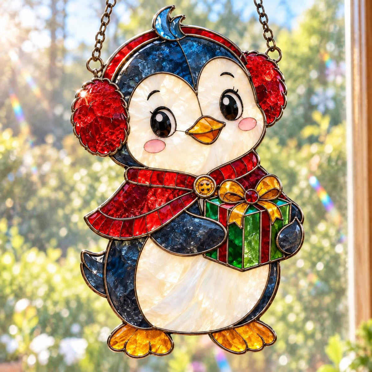 Penguin Christmas Suncatcher - Acrylic Holiday Window Hanging - image 5