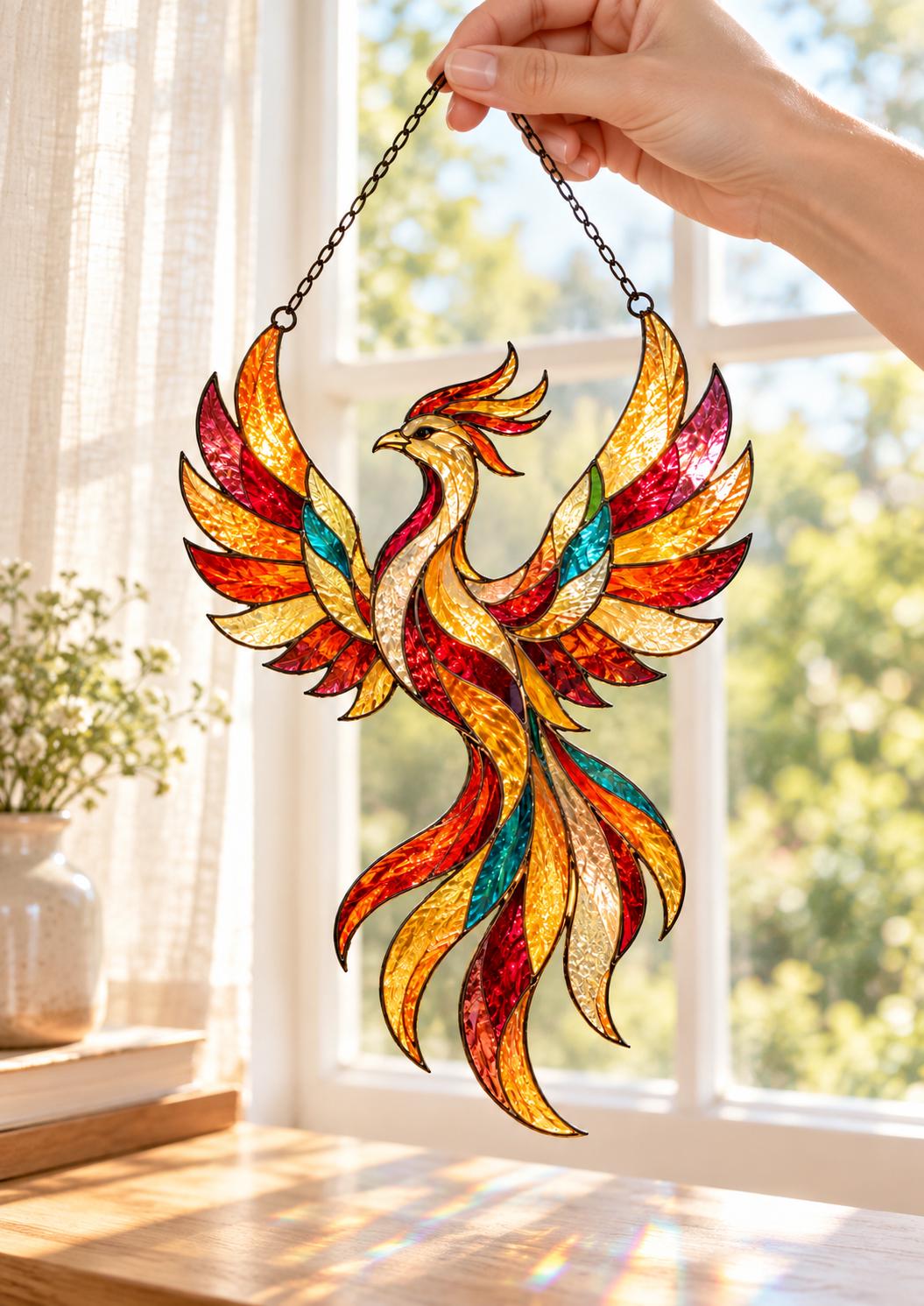 Phoenix Suncatcher - Acrylic Firebird Window Hanging - image 2