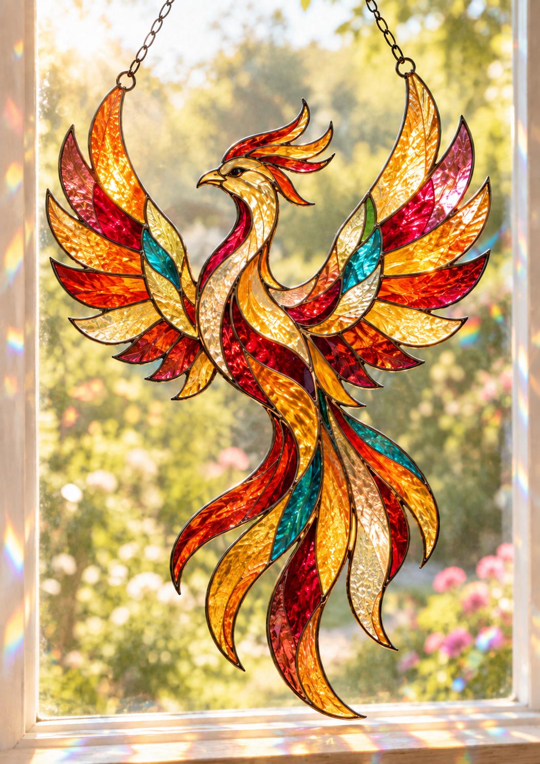 Phoenix Suncatcher - Acrylic Firebird Window Hanging - image 6