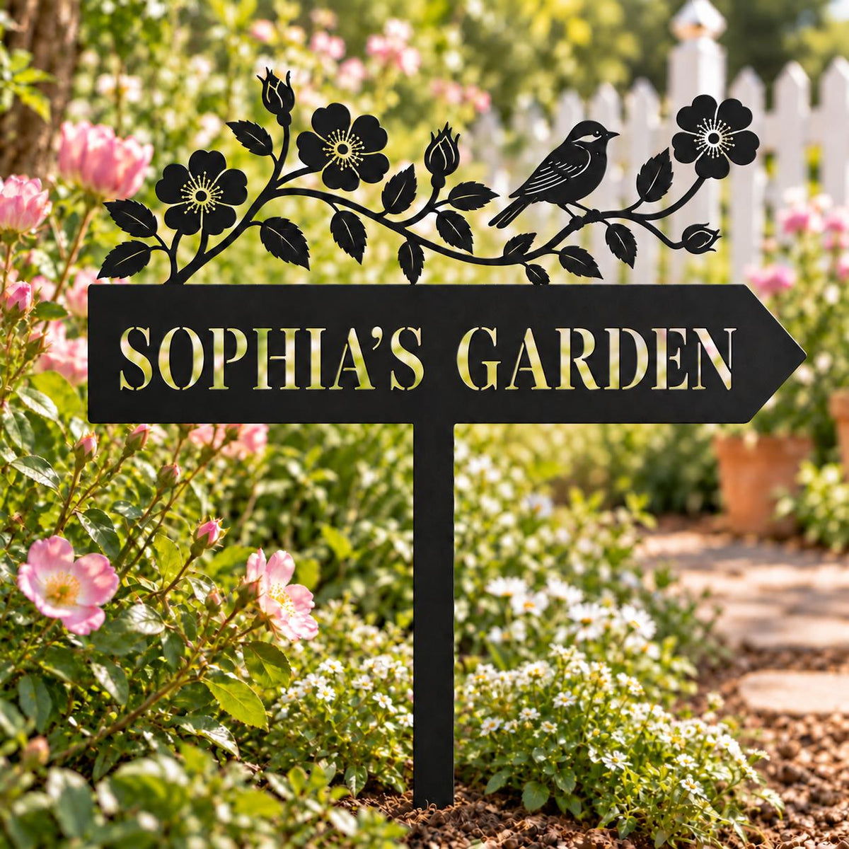 Bird Garden Sign - Personalized Metal Garden Stake - image 6