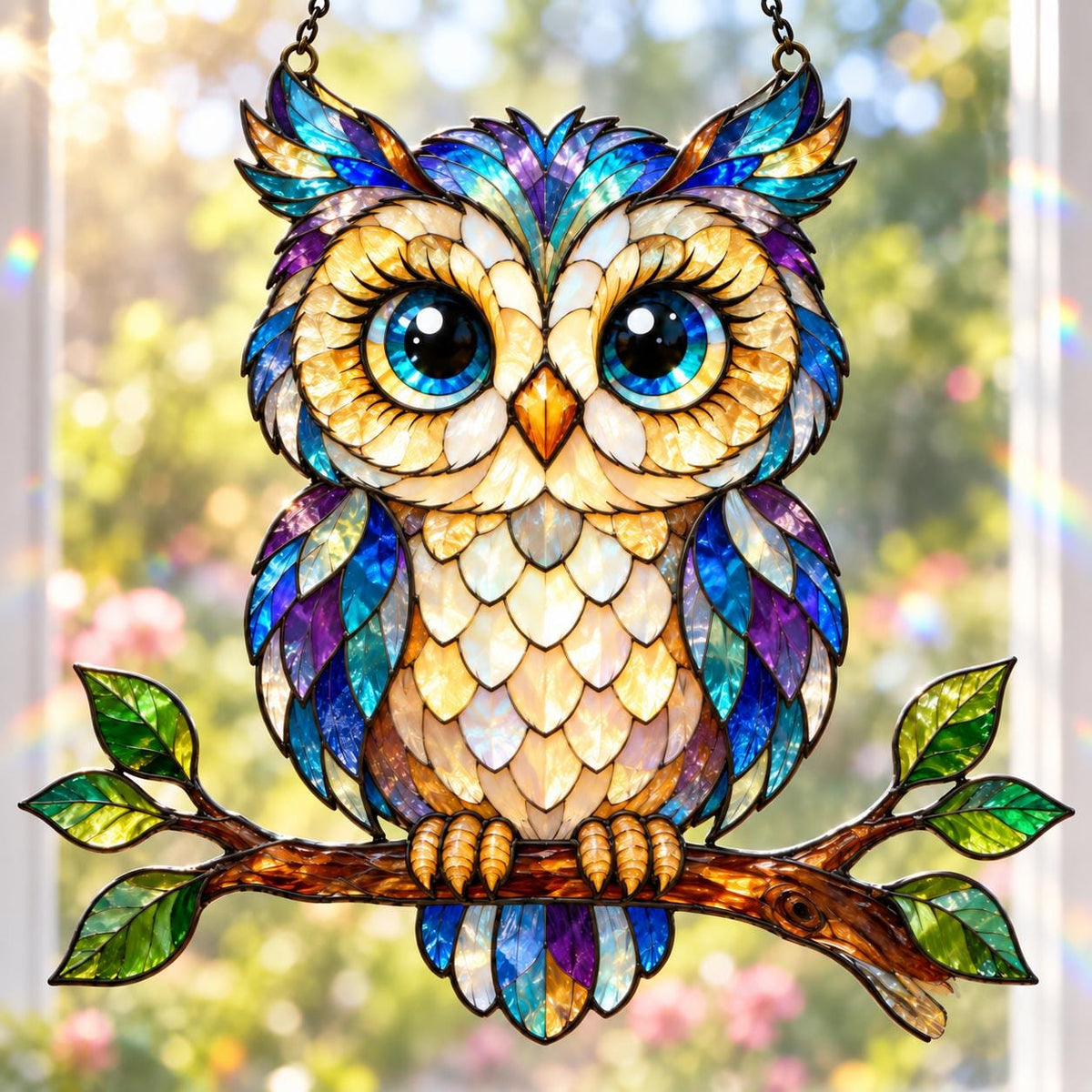 Blue Owl Suncatcher - Acrylic Owl Window Hanging - image 5