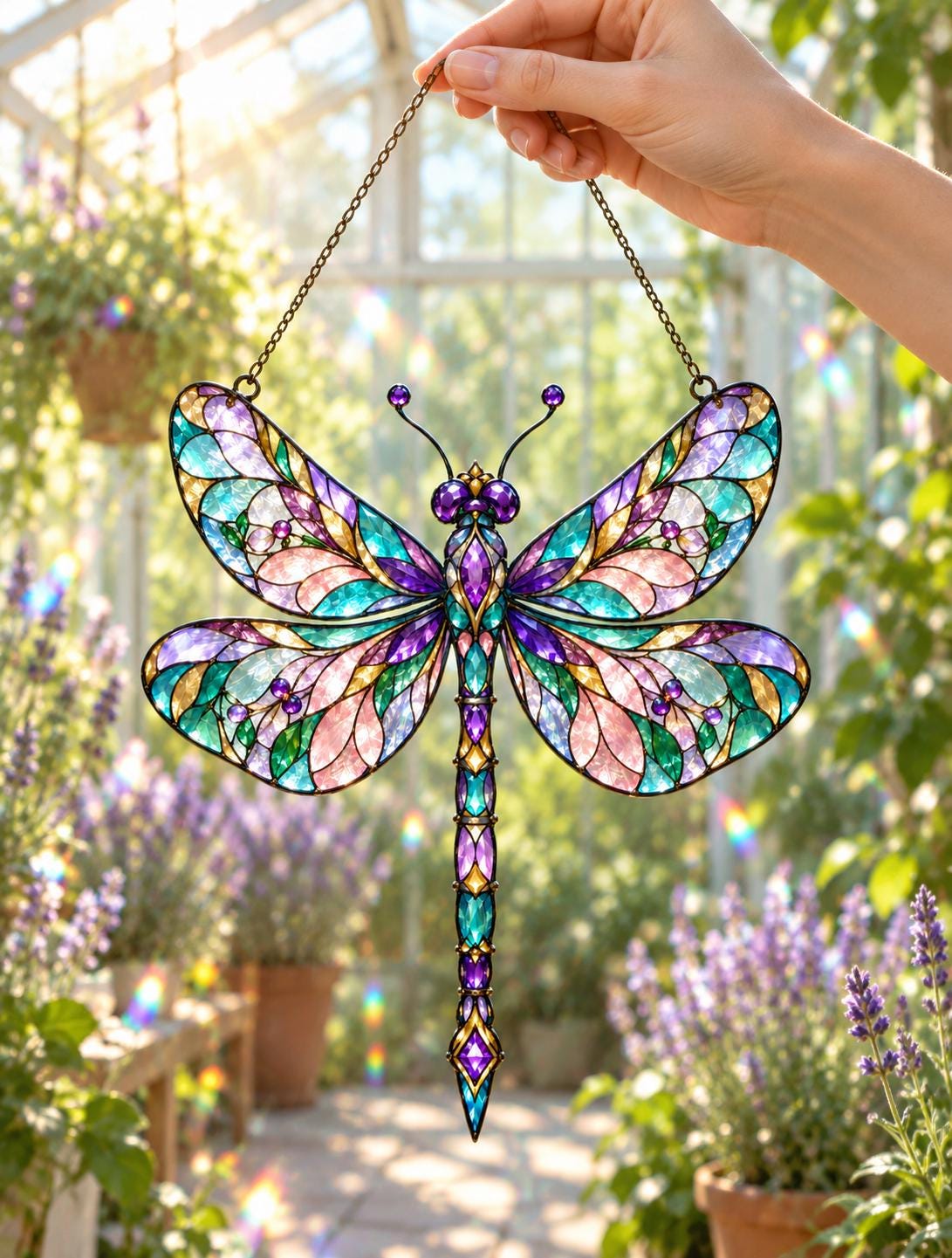 Jeweled Dragonfly Suncatcher - Acrylic Dragonfly Window Hanging - image 3