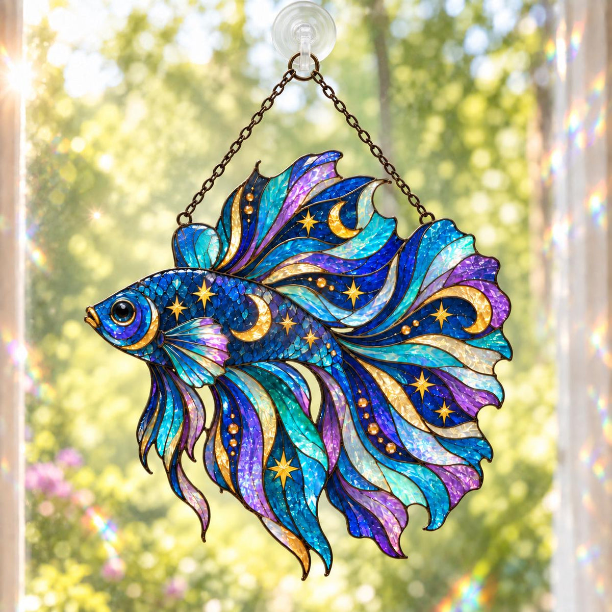 Celestial Betta Fish Suncatcher - Acrylic Fish Window Hanging - image 3