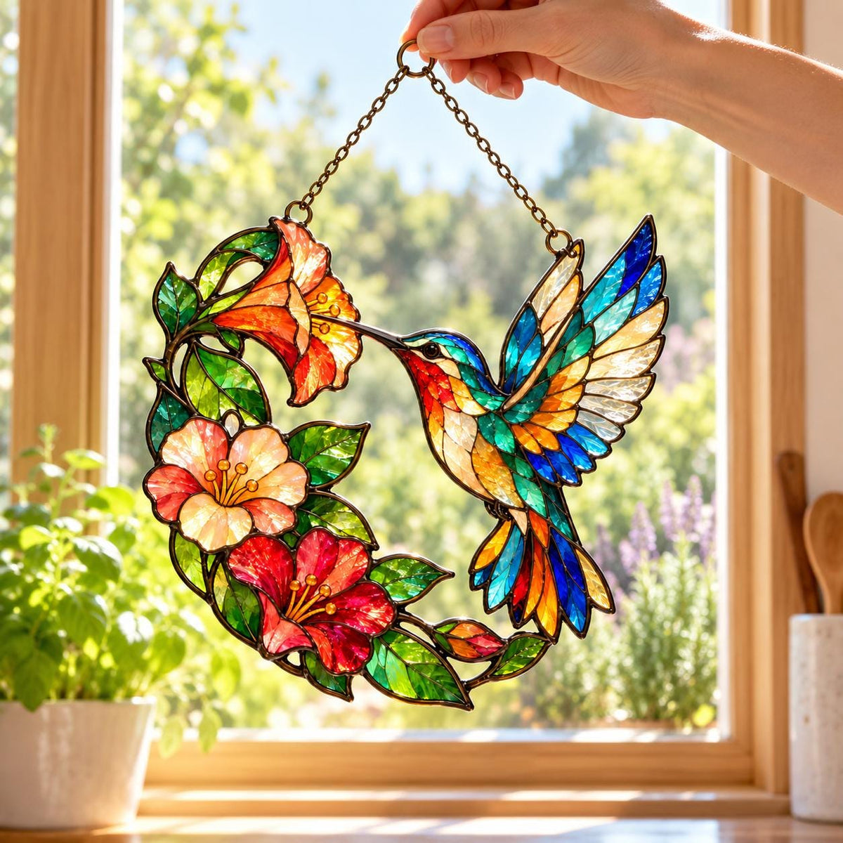 Hummingbird Suncatcher - Acrylic Window Hanging - image 4