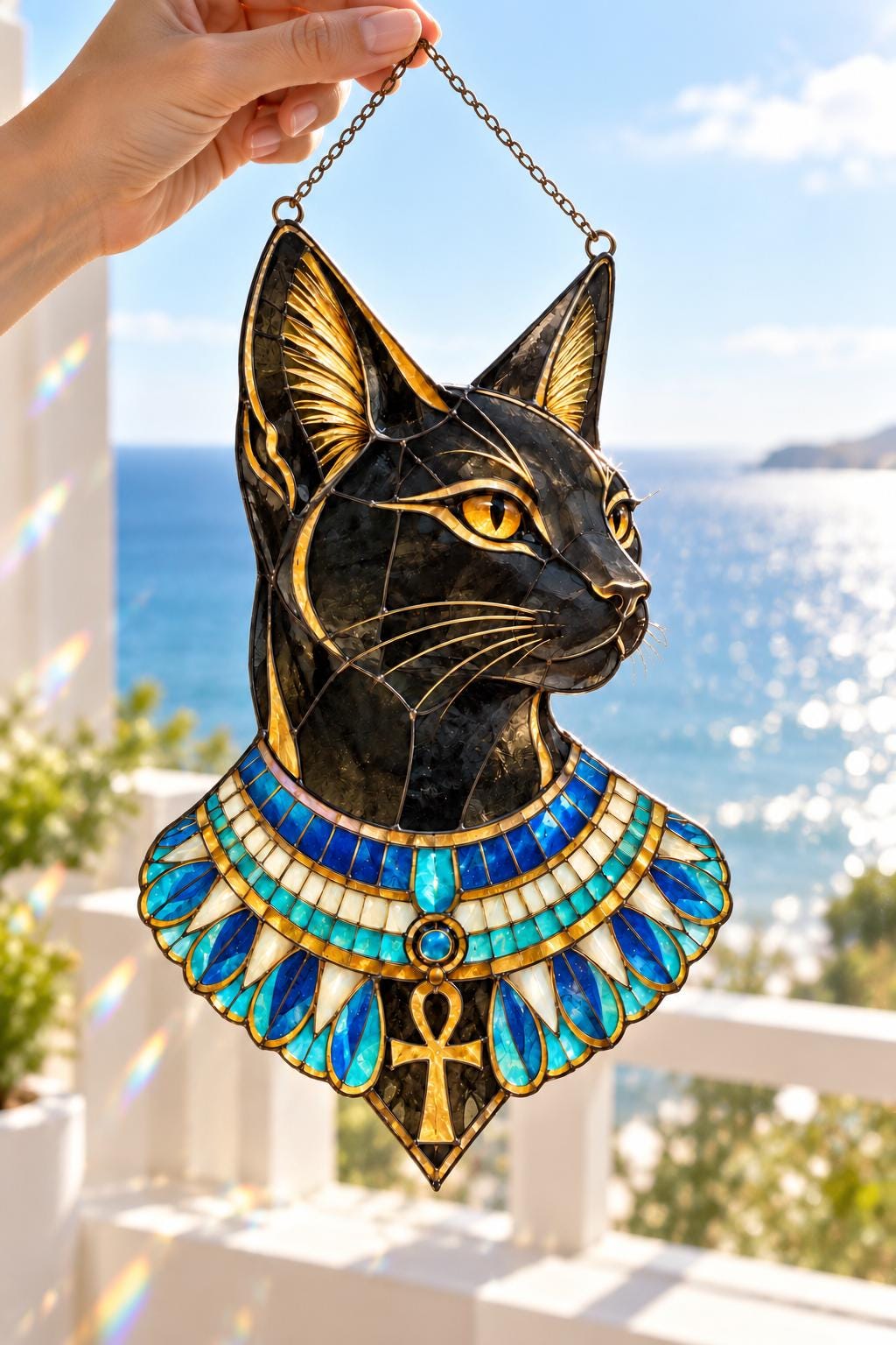 Bastet Cat Suncatcher - Acrylic Egyptian Cat Window Hanging - image 6