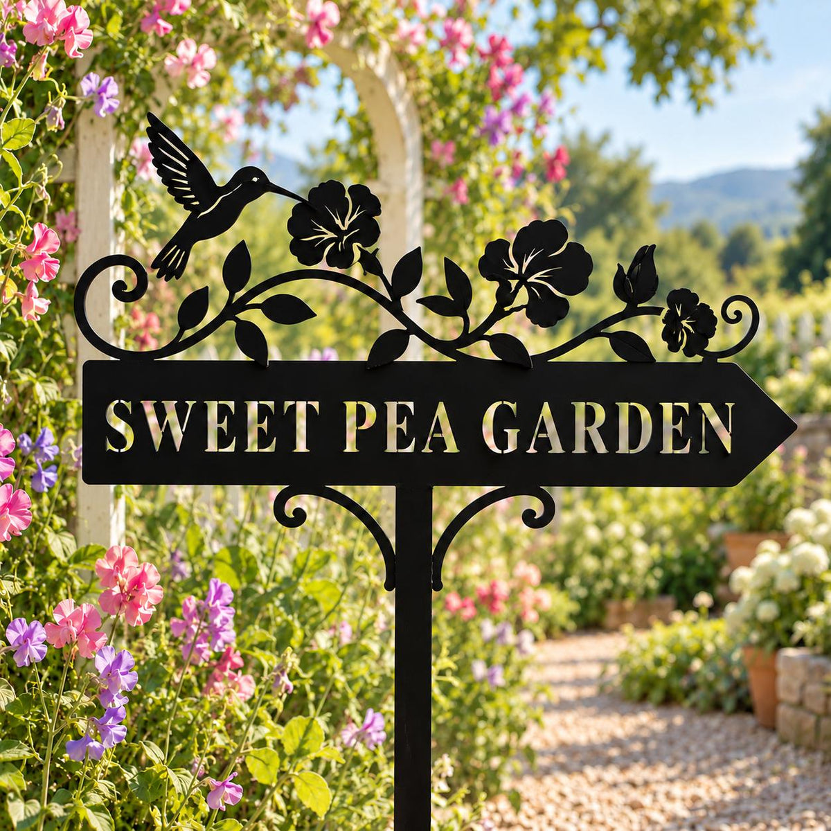 Sweet Pea Garden Stake - Metal Flower Garden Sign - image 6