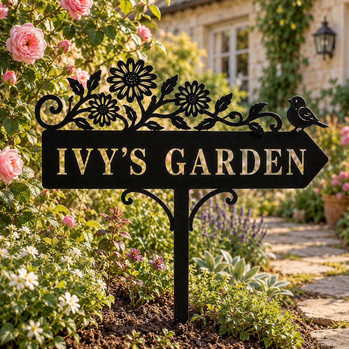 Daisy Meadow Garden Stake - Metal Flower Garden Sign - image 2
