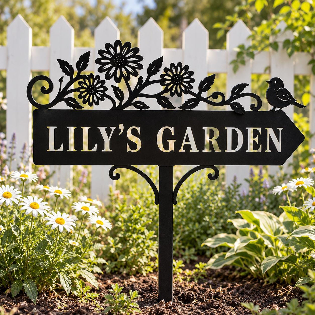 Daisy Meadow Garden Stake - Metal Flower Garden Sign - image 5