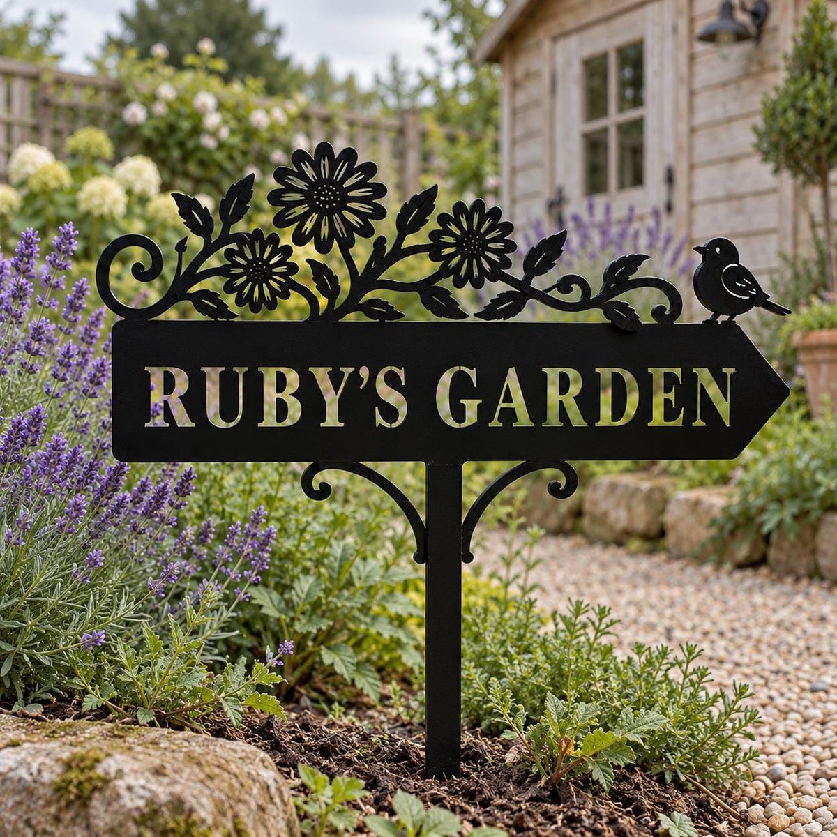 Daisy Meadow Garden Stake - Metal Flower Garden Sign