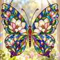 Magnolia Butterfly Suncatcher - Floral Acrylic Window Hanging