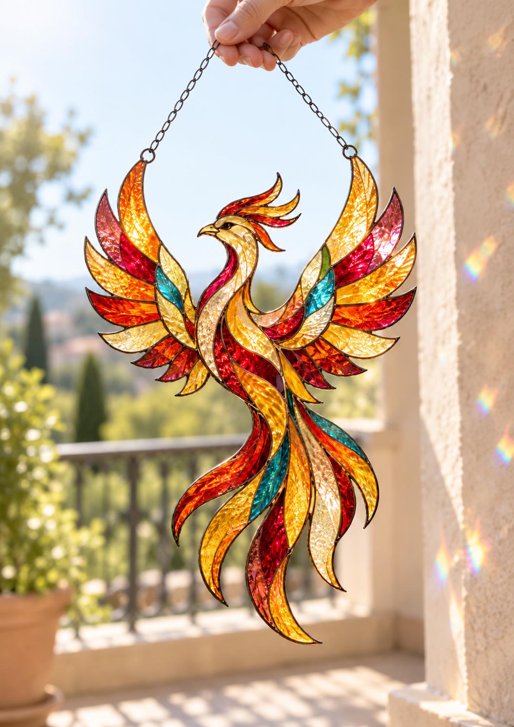 Phoenix Suncatcher - Acrylic Firebird Window Hanging
