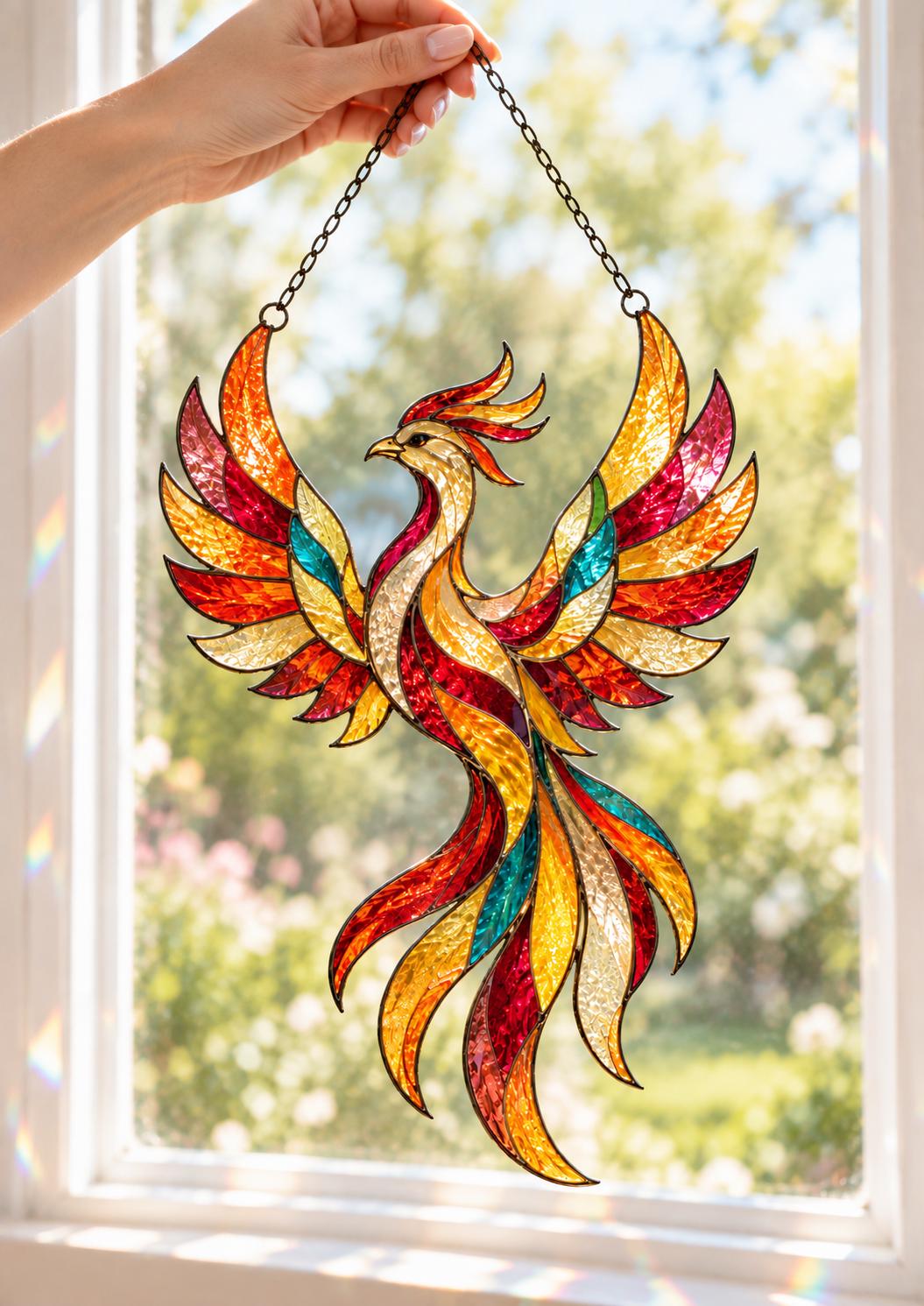 Phoenix Suncatcher - Acrylic Firebird Window Hanging - image 5