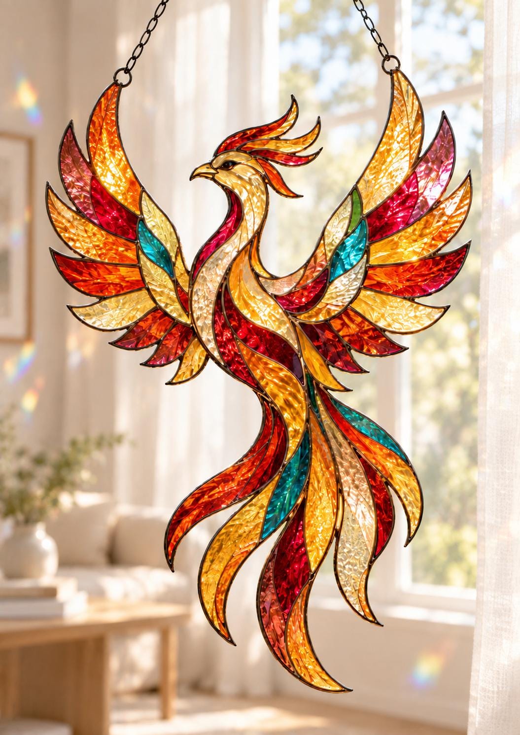 Phoenix Suncatcher - Acrylic Firebird Window Hanging - image 3