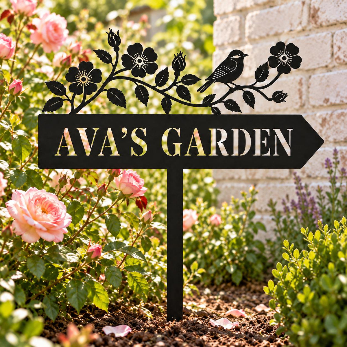 Bird Garden Sign - Personalized Metal Garden Stake - image 3