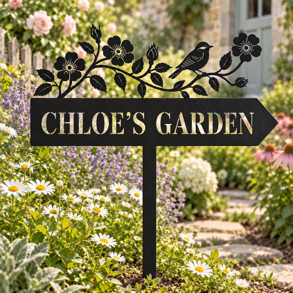 Bird Garden Sign - Personalized Metal Garden Stake - image 4