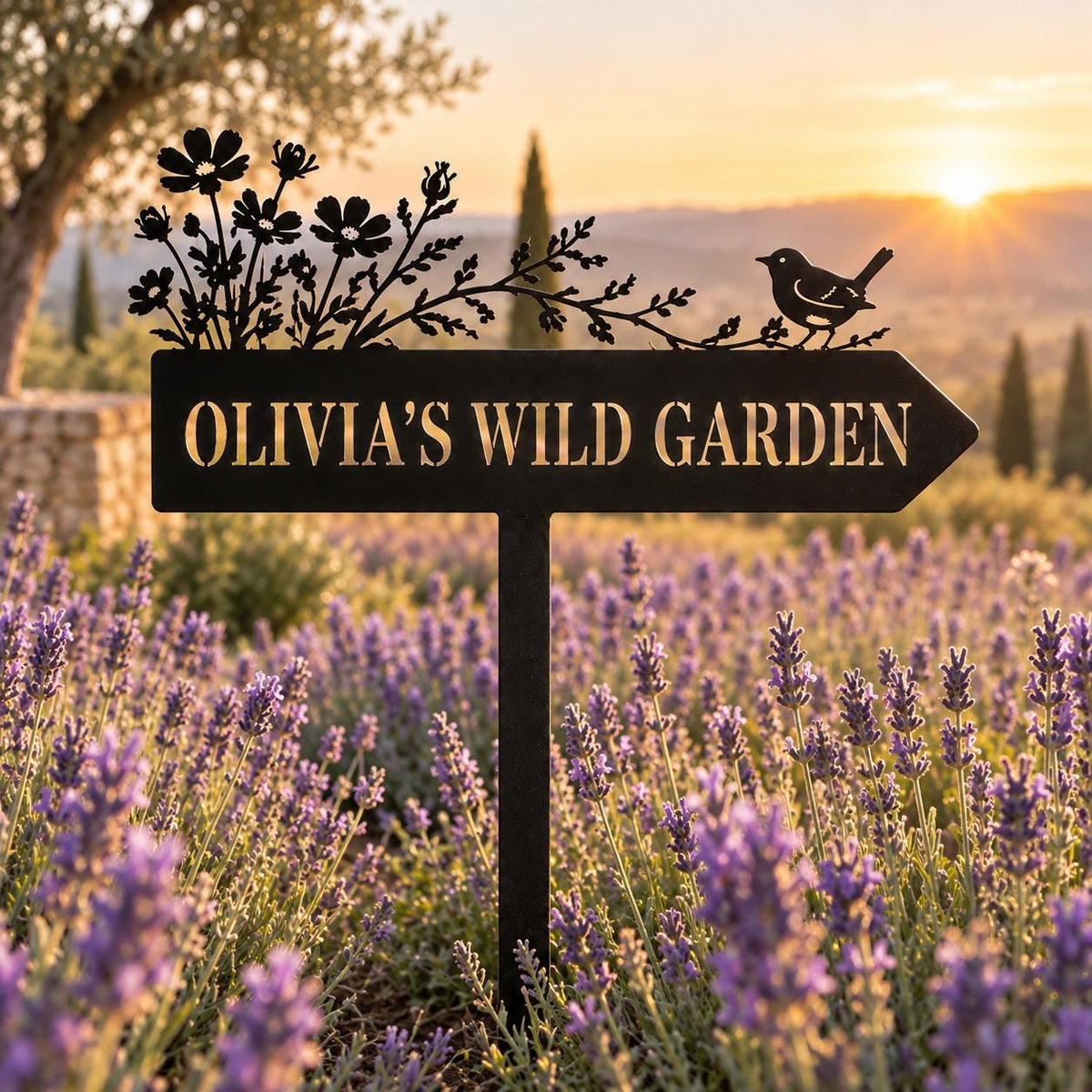 Wildflower Garden Stake - Personalized Metal Garden Sign
