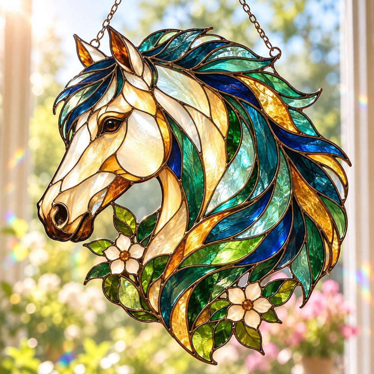 Horse Acrylic Suncatcher - Stained Glass Style Window Hanging
