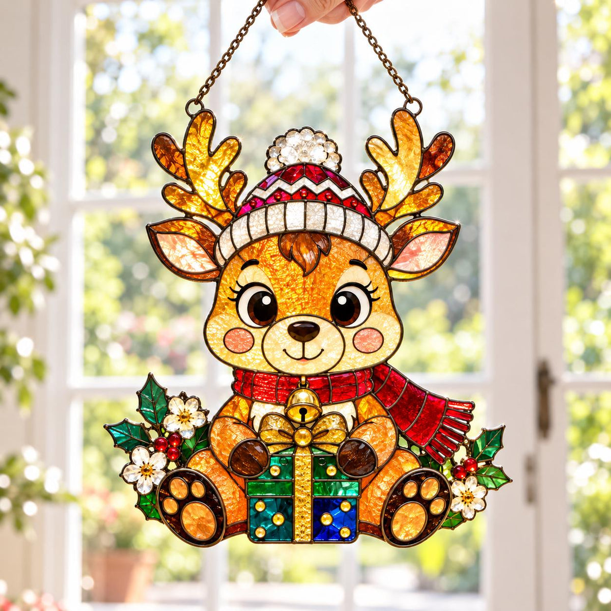 Christmas Reindeer Suncatcher - Acrylic Holiday Window Hanging - image 6
