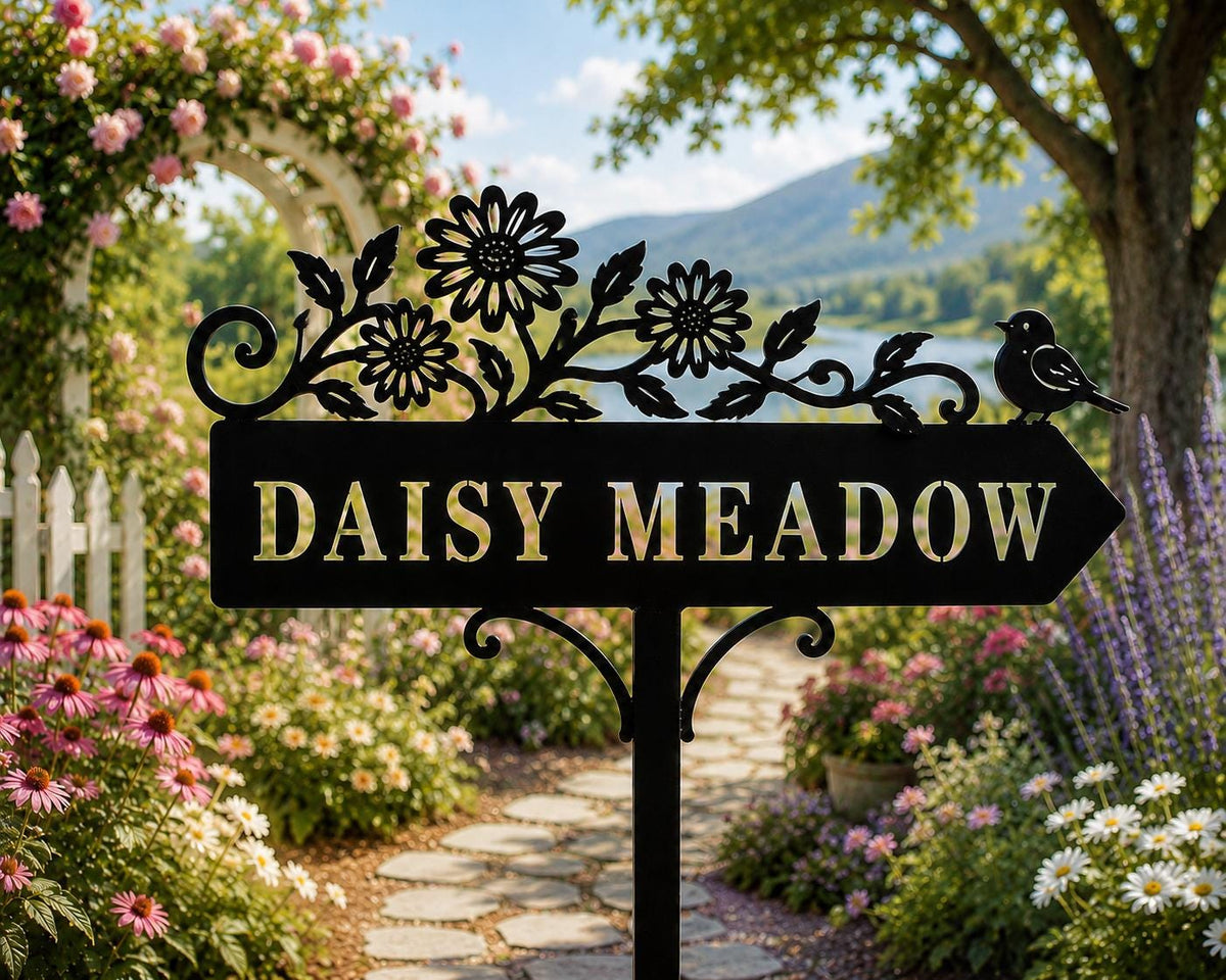 Daisy Meadow Garden Stake - Metal Flower Garden Sign - image 6