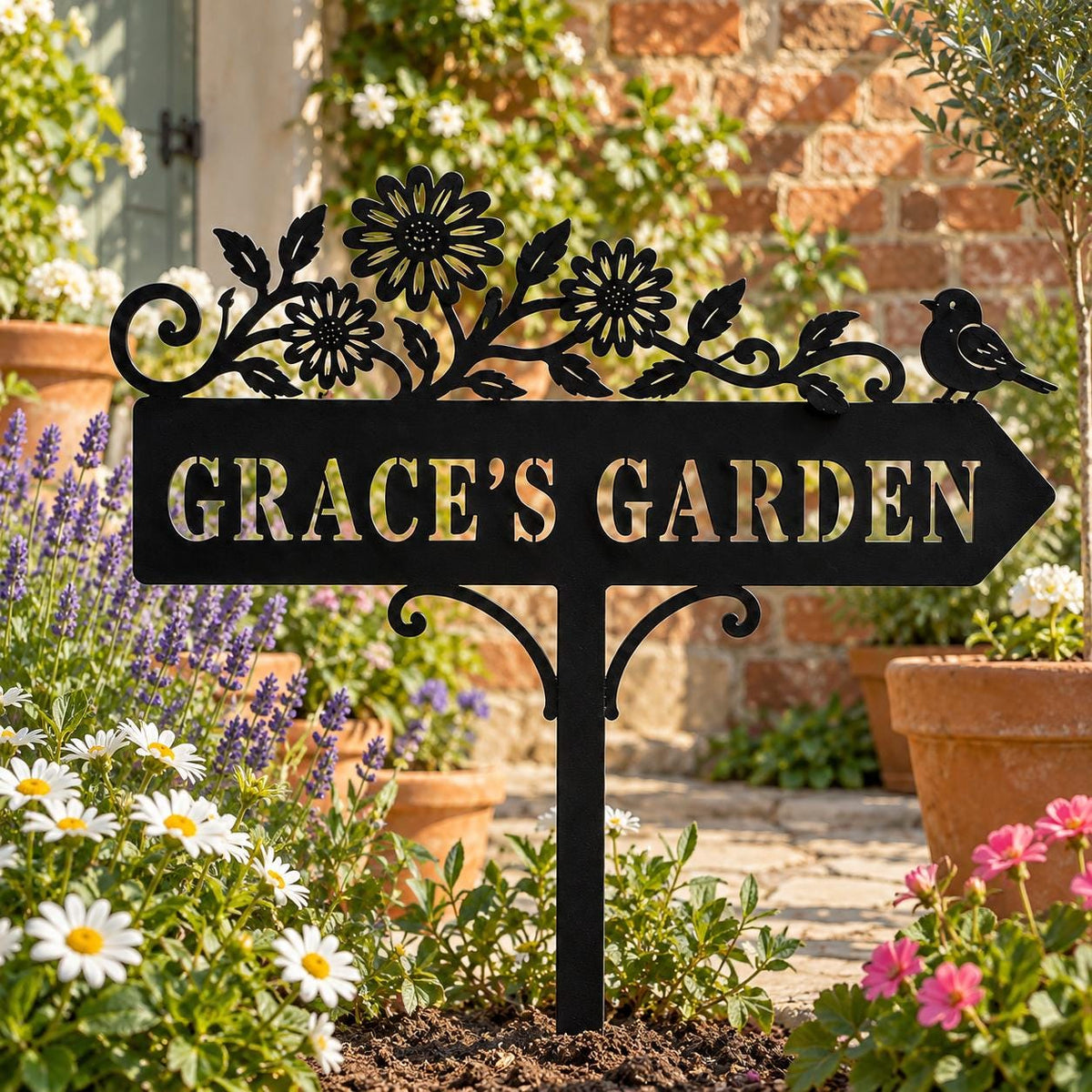 Daisy Meadow Garden Stake - Metal Flower Garden Sign - image 3