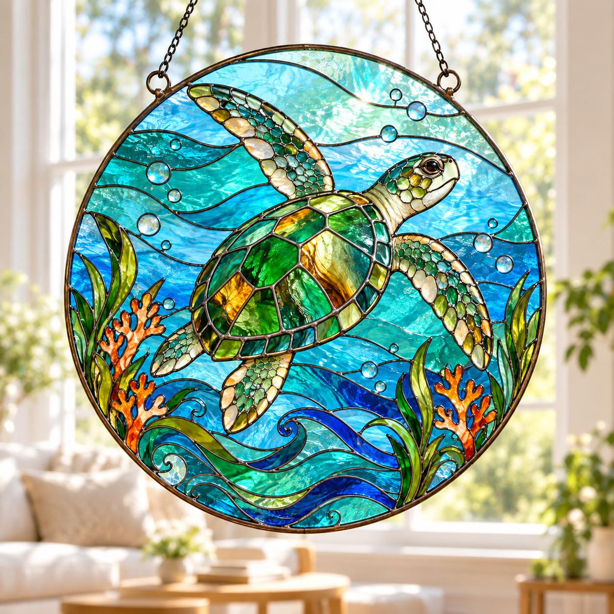 Sea Turtle Suncatcher - Acrylic Ocean Window Hanging - image 3