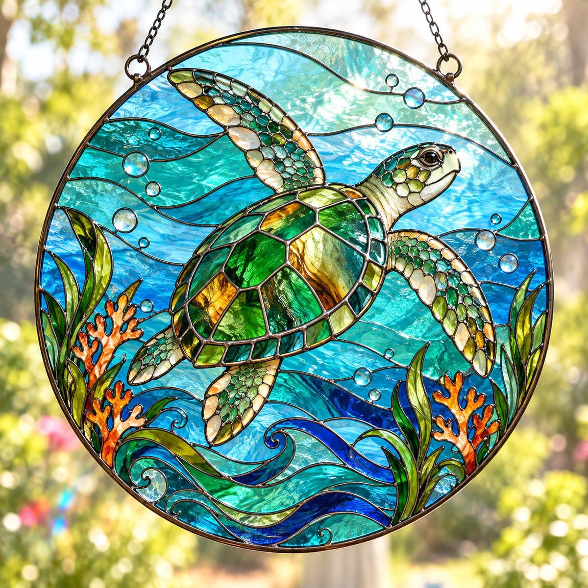 Sea Turtle Suncatcher - Acrylic Ocean Window Hanging - image 5