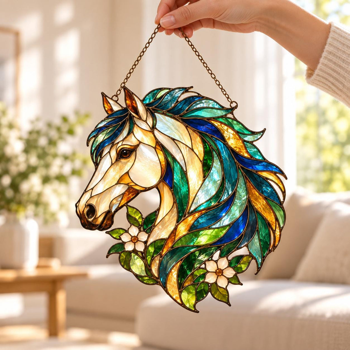 Horse Acrylic Suncatcher - Stained Glass Style Window Hanging - image 4