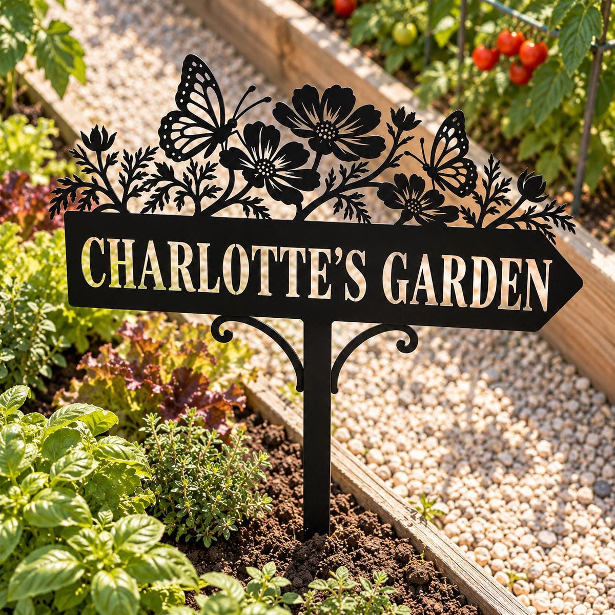 Butterfly Garden Stake - Personalized Metal Flower Sign - image 5