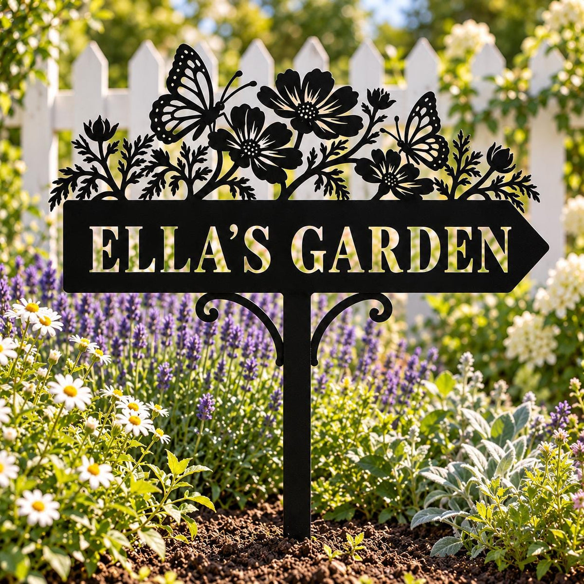 Butterfly Garden Stake - Personalized Metal Flower Sign - image 6
